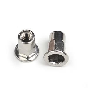 Flat Head Half Hex Body Stainless Steel Rivet Nut