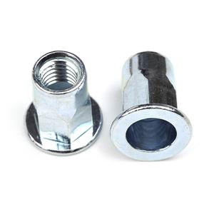 Flat Head Half Hex Body Carbon Steel Rivet Nut