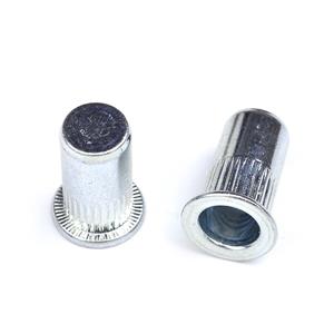 Flat Head Knurled Body Carbon Steel Rivet Nut Closed Type